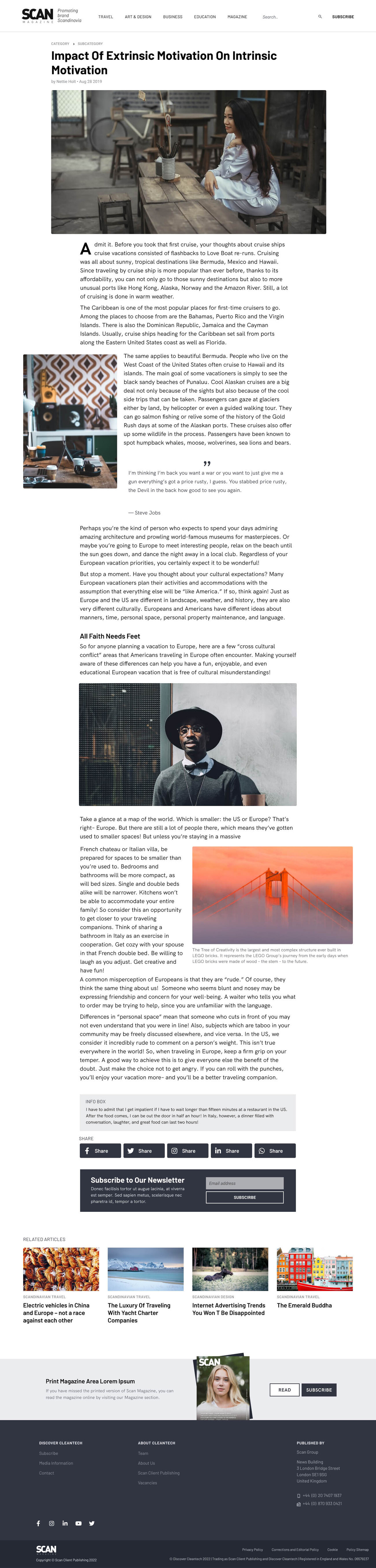 Article page - variant with images moved out of main text container (but other variant was considered). Length or text is adjusted.