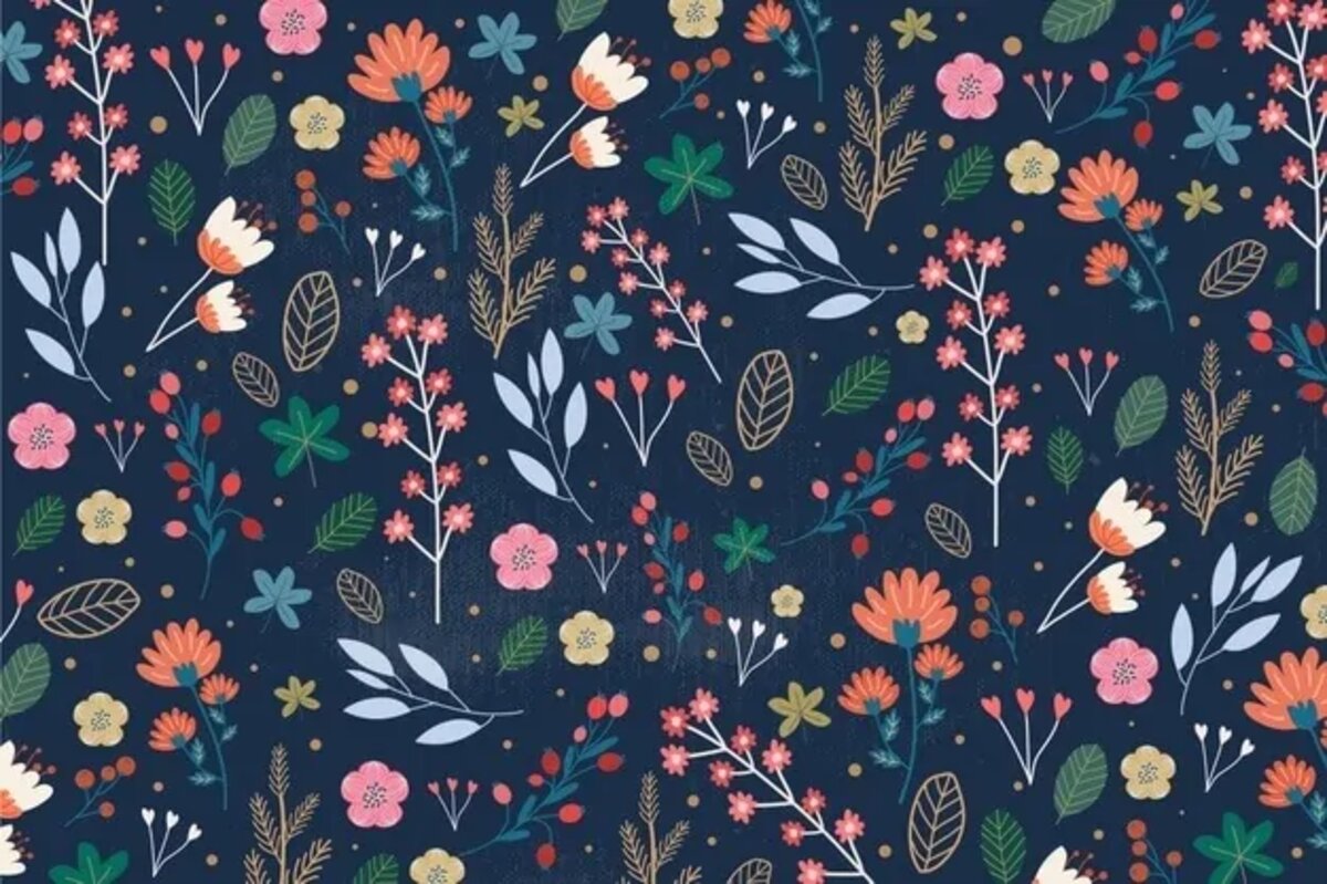 Floral pattern over the dark background